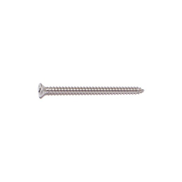 Midwest Fastener Sheet Metal Screw, #6 x 2 in, 18-8 Stainless Steel Flat Head Phillips Drive, 12 PK 68203 - main